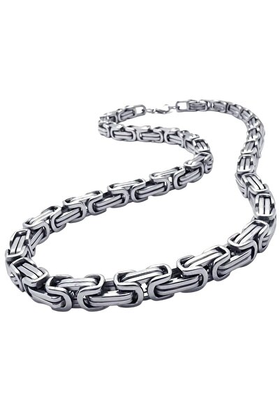 Tasarım قلادة من الفولاذ - سلسلة كينج، 0.5 مم و55 سم، موديل بيزنطي فضي