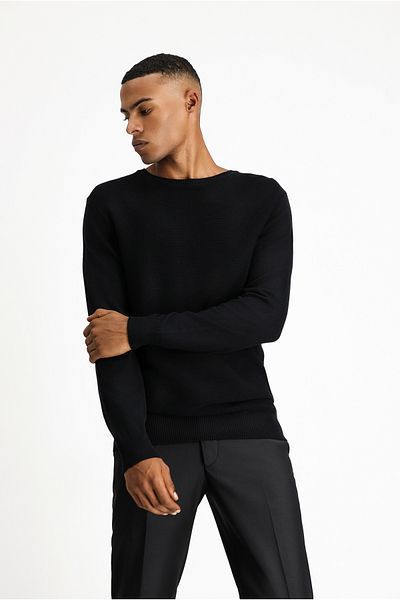 Kiğılı Crew Neck Regular Fit Patterned Cotton Knitwear Sweater