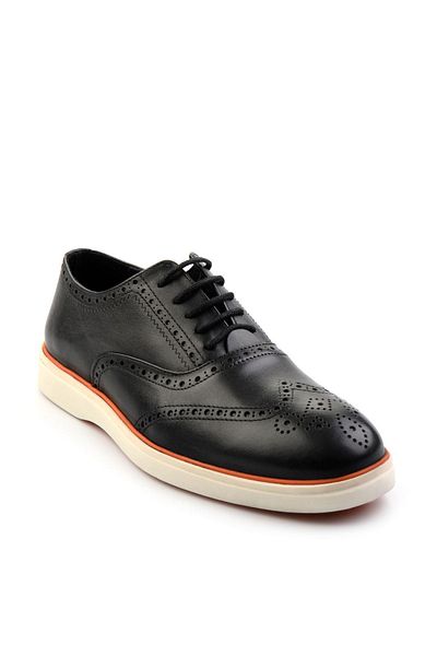 Bambi Black Leather Men's Oxford Shoes E 01054182741