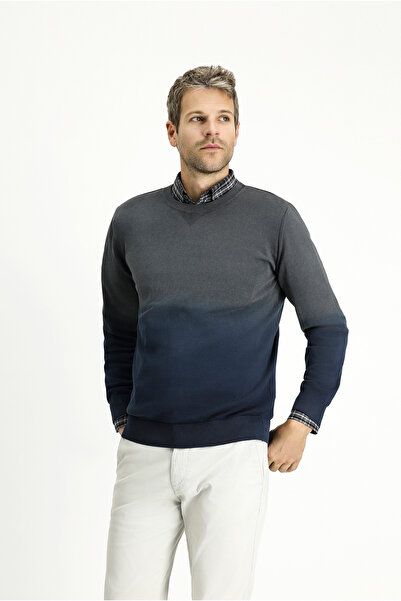 Kiğılı Pulover din bumbac cu model, cu decolteu, cu croiala normală