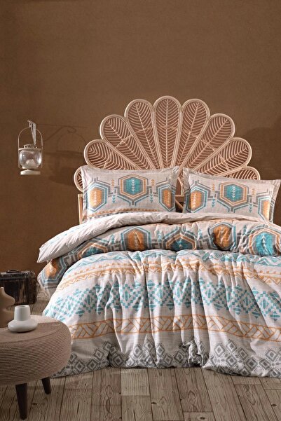 Clasy Ranforce Nevresim Takımı Çift Kişilik Arnetti V1 Bej