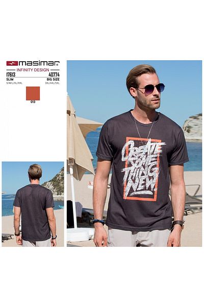 Masimar Men's Crew Neck Digital Printed T-Shirt