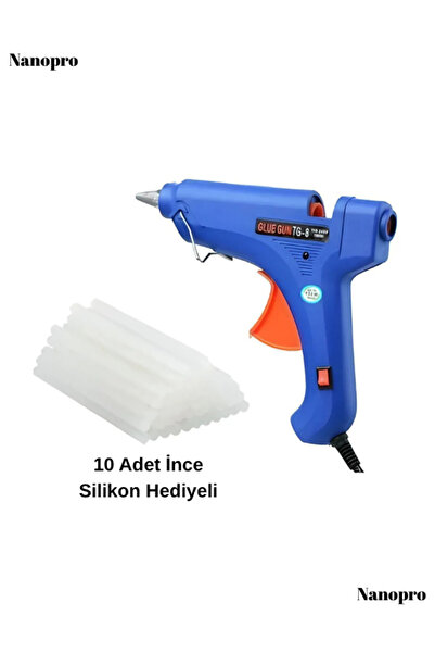 TUDOR Nanopro 20 Watt Sıcak Mum Silikon Tabancası 10adet Mum Hediyeli