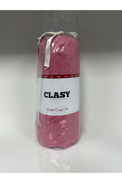 Clasy طقم ملاءات مرنة Ranforce مزدوج اللون بلون الكرز