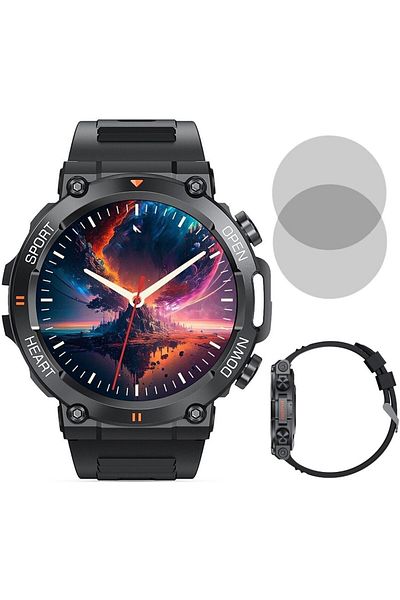 Smart Vibe Military Smartwatch G56™ WATCH Call Bluetooth 1.39" Ultra Touch, AI Voice Assistant, Sport Mode, Black