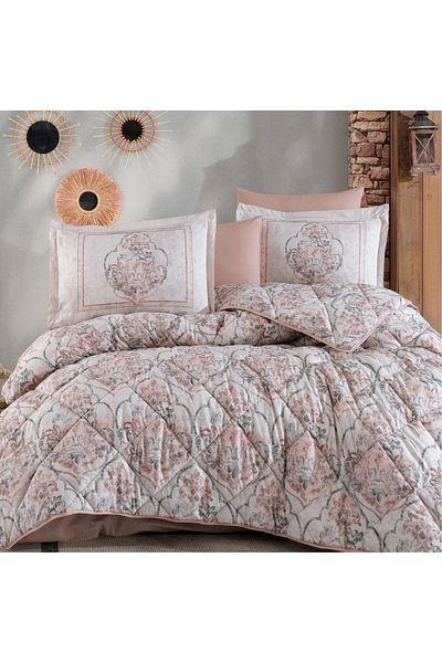 Clasy Ranforce Hezen Beige Single 100% Cotton Sleeping Set