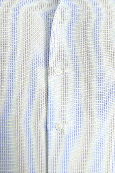 Kiğılı Uzun Kol Klasik Çizgili Pamuklu Kolay Ütülenebilir Gömlek