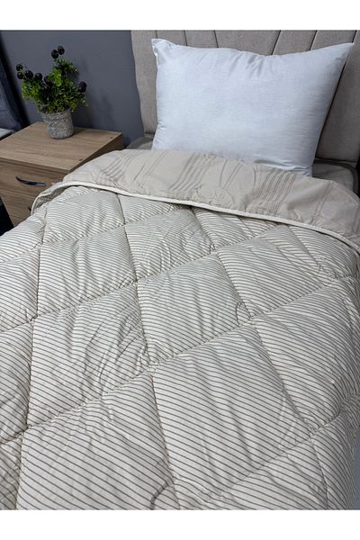 Clasy Ranforce V5 Double Beige-Cream Quilted Arakis - 100% Cotton, Plain Pattern