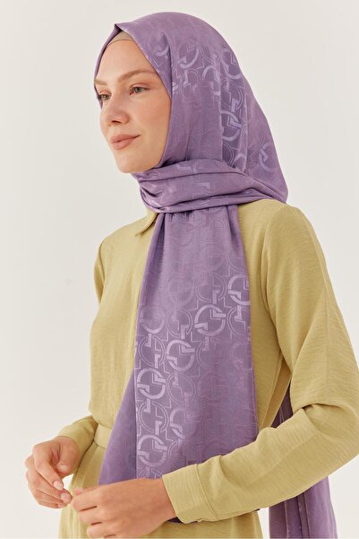 MİRSOY SCARF Daka Desen Parlak Jakar Şal - Lavanta