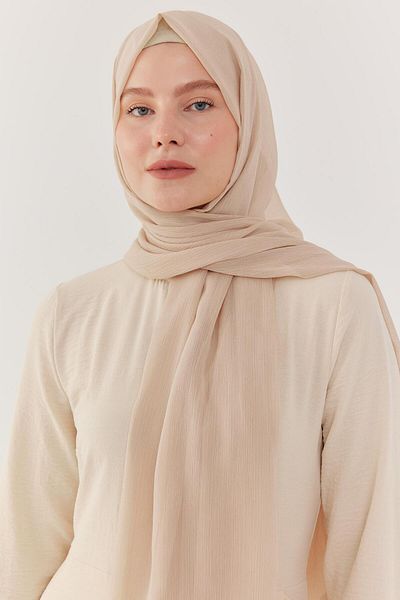 MİRSOY SCARF Beige Colored Glittery Yoryo Shawl