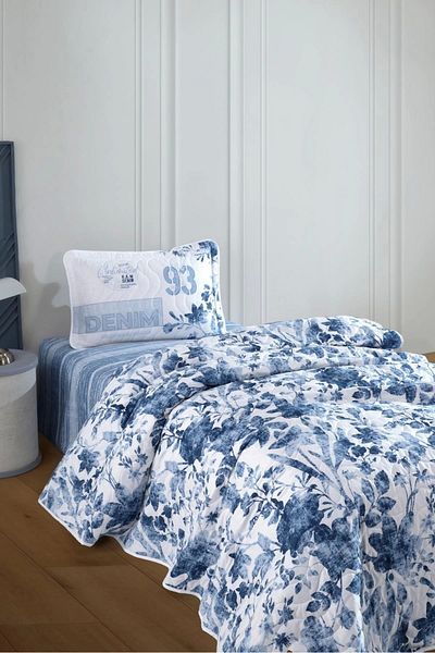 Clasy Set cuvertură de pat Ranforce Blue, 100% bumbac