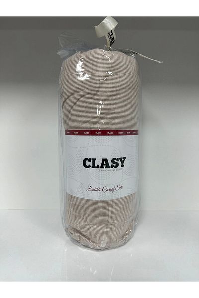 Clasy Ranforce Fitted Sheet Set Double Striped Milk Coffee