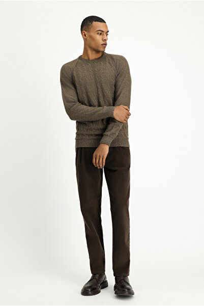 Kiğılı Трикотажен пуловер с кръгло деколте с обикновена кройка