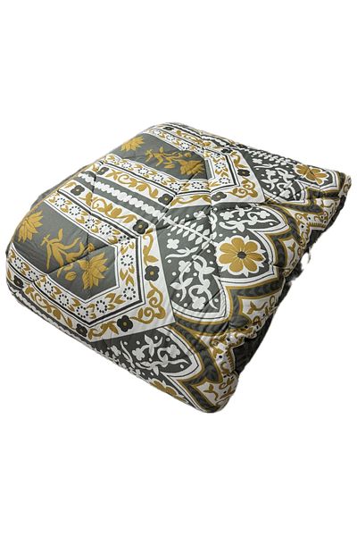 Clasy 100% Cotton Satin Double Quilt Double Sided Adal V1 Patterned Green Quilted