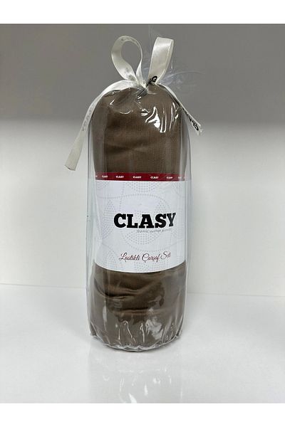 Clasy طقم ملاءات سرير فردي بلون بني من Ranforce - مرن