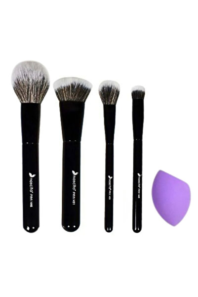 nascita 4'lü Süngerli Siyah Makyaj Fırça Seti -99