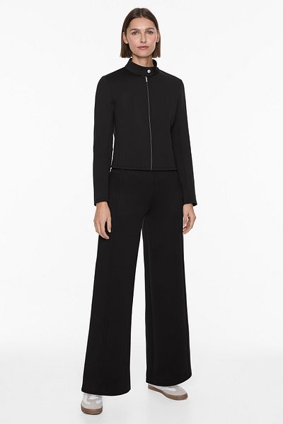 Oysho Brushed neoprene-effect wide-leg trousers
