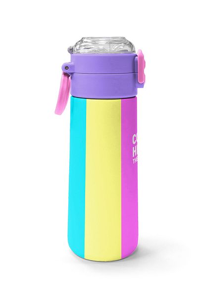 Coral High Kids Multicolored Patterned Straw and Direct Drinking Steel Thermos 500 ml 31876