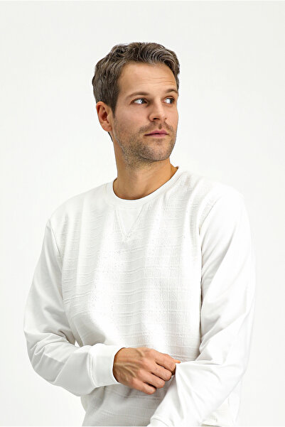 Kiğılı Hanorac din bumbac cu model, cu decolteu rotund