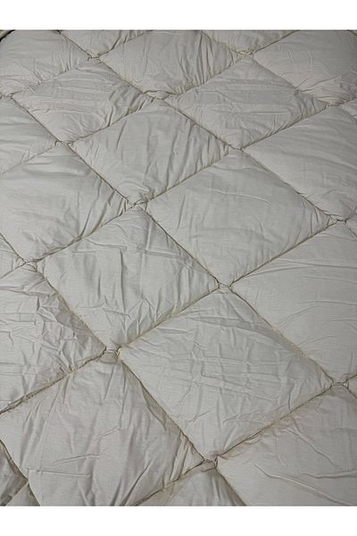 Clasy 100% Cotton Ranforce Single Quilt Double Sided Mustard-Cappuccino Plain Patterned Quilted