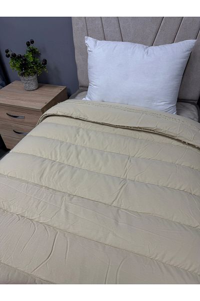 Clasy Ranforce 100% Cotton Double Quilt - Double Sided Avola V1 Cream Quilted