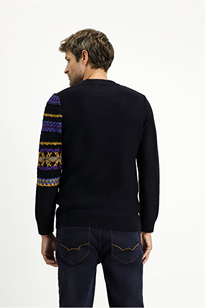 Kiğılı Crew Neck Regular Fit Patterned Cotton Knitwear Sweater
