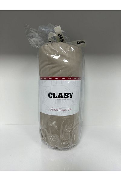 Clasy Ranforce Double Elastic Sheet Set - Plain Brown