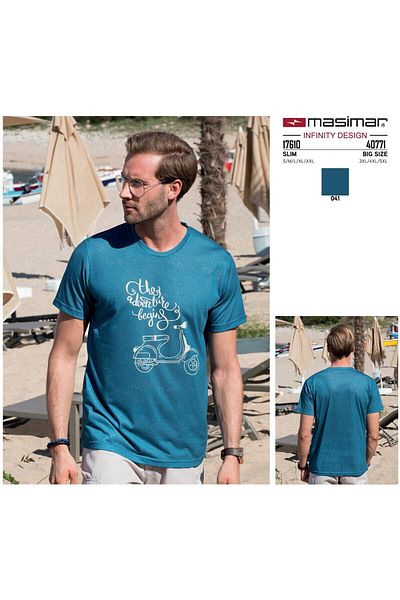 Masimar Men's Digital Printed Crew Neck T-Shirt