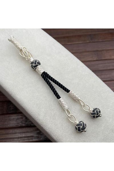 dergah tesbih 2'Li Hızır Bey, Silver Kazaziye Knit and Whips