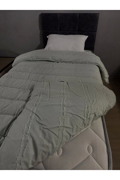 Clasy Satin 100% Cotton Satin Single Quilt Avola V2 Sage