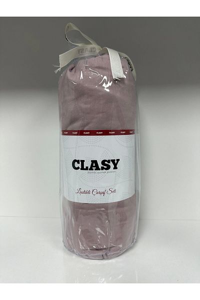 Clasy Ranforce Double Elastic Sheet Set - Plain Taffle Color