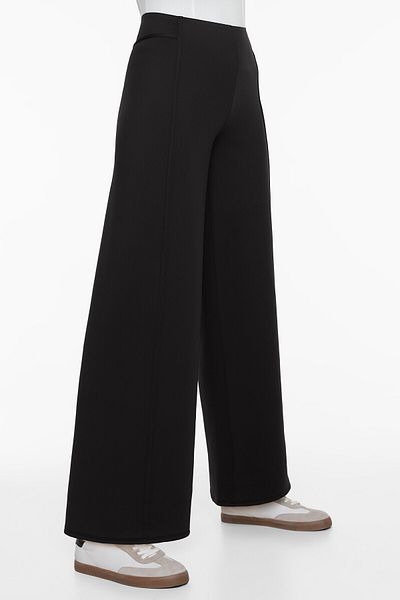 Oysho Brushed neoprene-effect wide-leg trousers