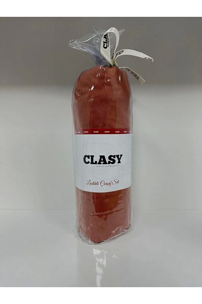 Clasy Ranforce Single Elastic Sheet Set - Brick Color