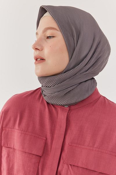 MİRSOY SCARF Dark Gray Pleated Scarf