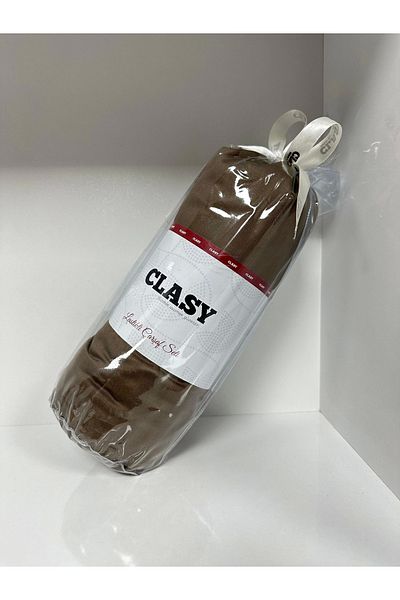 Clasy طقم ملاءات سرير فردي بلون بني من Ranforce - مرن