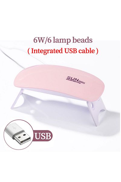 Choice 1 Lulaa 6w Mini Nail Dryer Machine Portable 6 Led Uv Manicure Lamp Home With Usb Fast Drying For Cu.