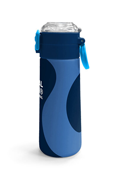 Coral High Kids Navy Blue Patterned Steel Thermos with Straw and Direct Drinking 500 ml 31888