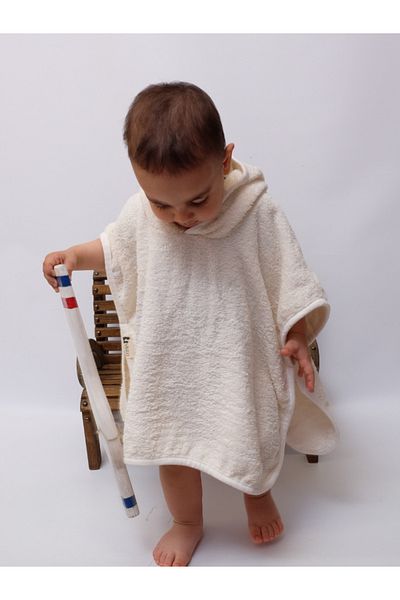 Damla Organic 100% Cotton Hooded Beach Kids Baby Poncho Bathrobe Bath Towel Hooded