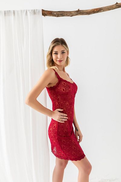 GALLİPOLİ ΣΕΤ DEVORE ΔΙΑΦΑΝΟ BABYDOLL STRING ΜΠΟΡΔΟ (31842)