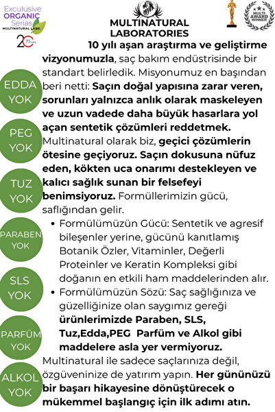 multinatural Kepek Şampuan, Saç Dökülmesi Şampuanı 300ml + Kepeklenme Egzamanskremi 100ml