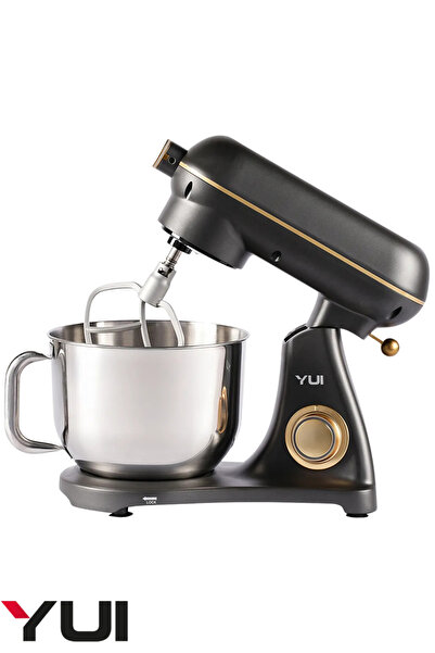 Yui M122 1800 W 6 Litre Alüminyum Döküm Hamur Makinesi Stand Mikser Koyu Gri Gold
