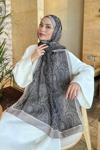 lamelif.com شال قطني بنمط ريترو بني داكن بيج