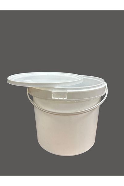 EKBAĞ Plastic Bucket 10 Lt (5 PCS) Bucket Hobby Paint Food Yogurt Bucket White