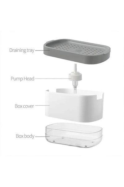 Generic 2-in-1 Kitchen Dish Soap Dispenser With Sponge Holder – 12.5oz Pump For Countertop Sink Use