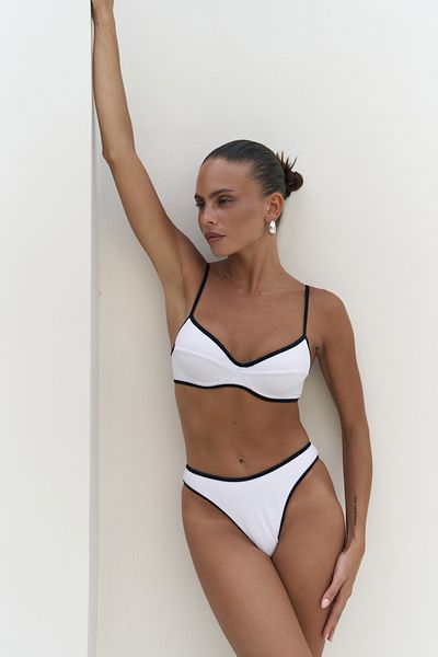 BOHEMAİ Top de bikini alb cu dungi contrastante Laili
