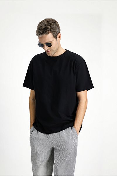 Kiğılı Crew Neck Oversize Cotton Printed T-Shirt