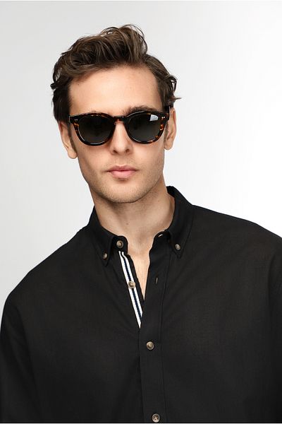 Kiğılı Long Sleeve Regular Fit Button Collar Linen Look Sports Cotton Shirt