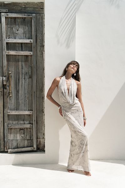 BOHEMAİ Μακρύ φόρεμα Galagher Degaje Beige