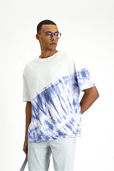 Kiğılı Μπλουζάκι με λαιμόκοψη Oversize από βαμβακερό εμπριμέ