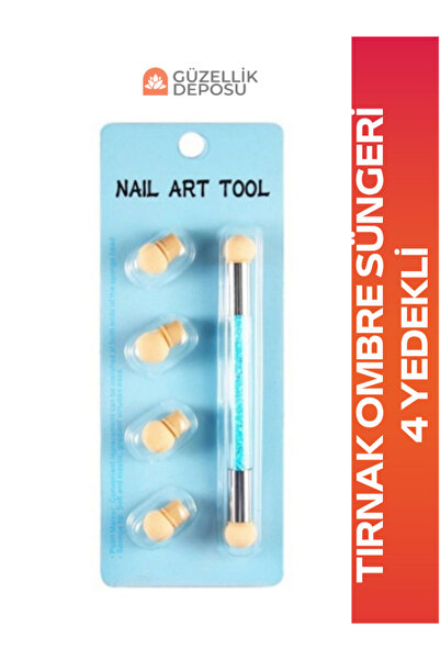Güzellik Deposu Nail Art Tırnak Süsleme Ombre Süngeri 4 Yedek Süngerli